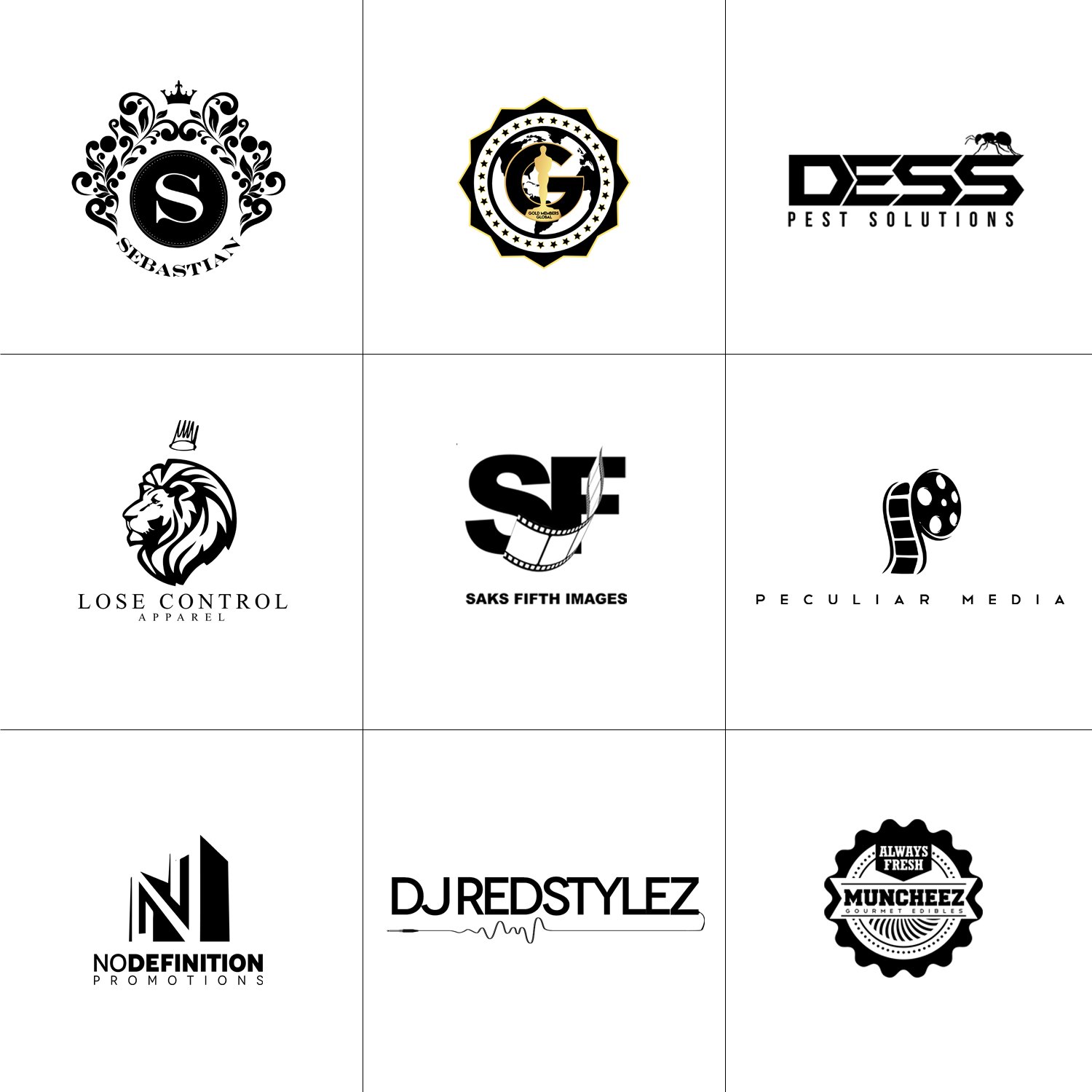 Logo collection, work by Awkward Media Group