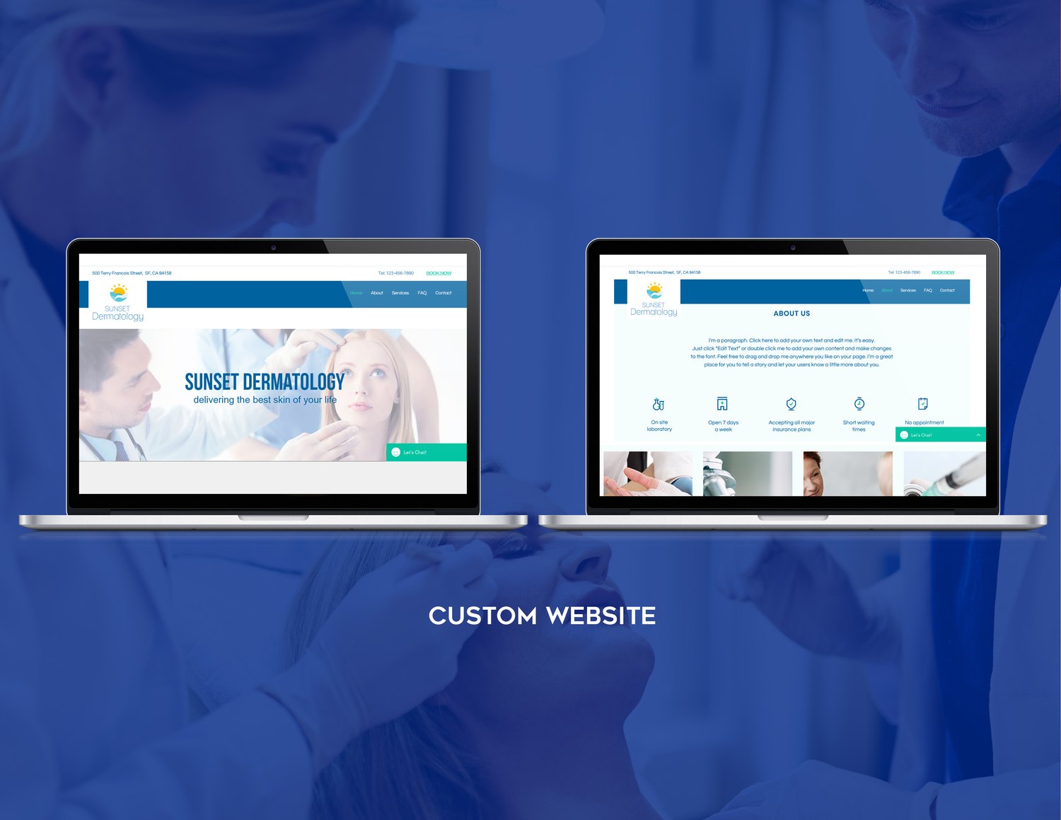 Custom website, medical practice, work by Awkward Media Group