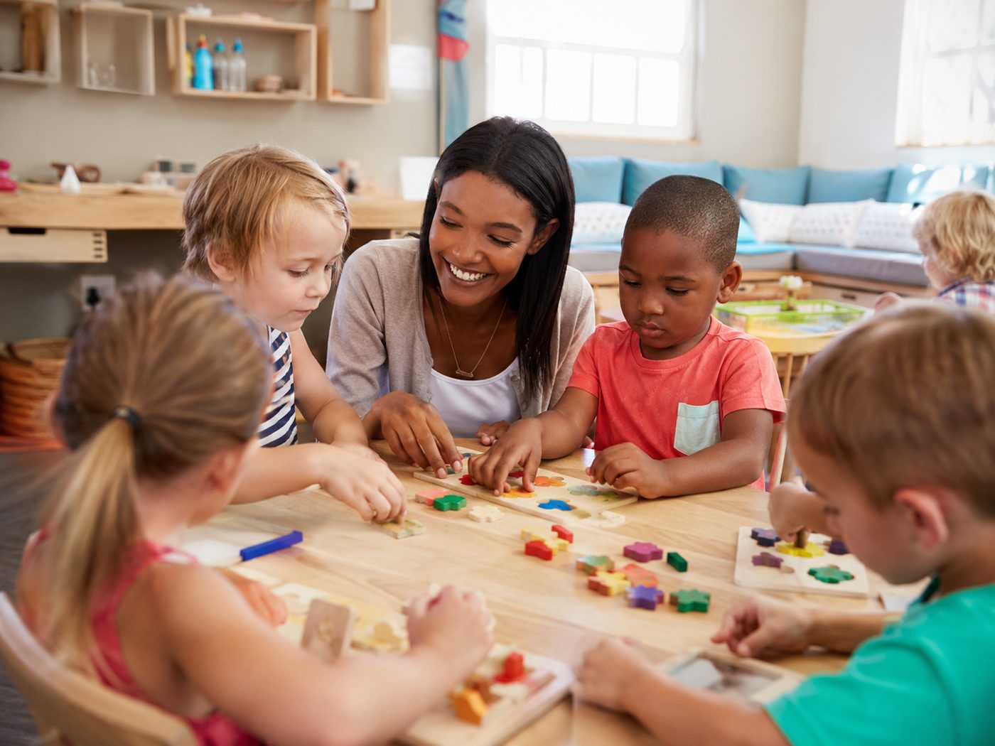 Children at music and circle time