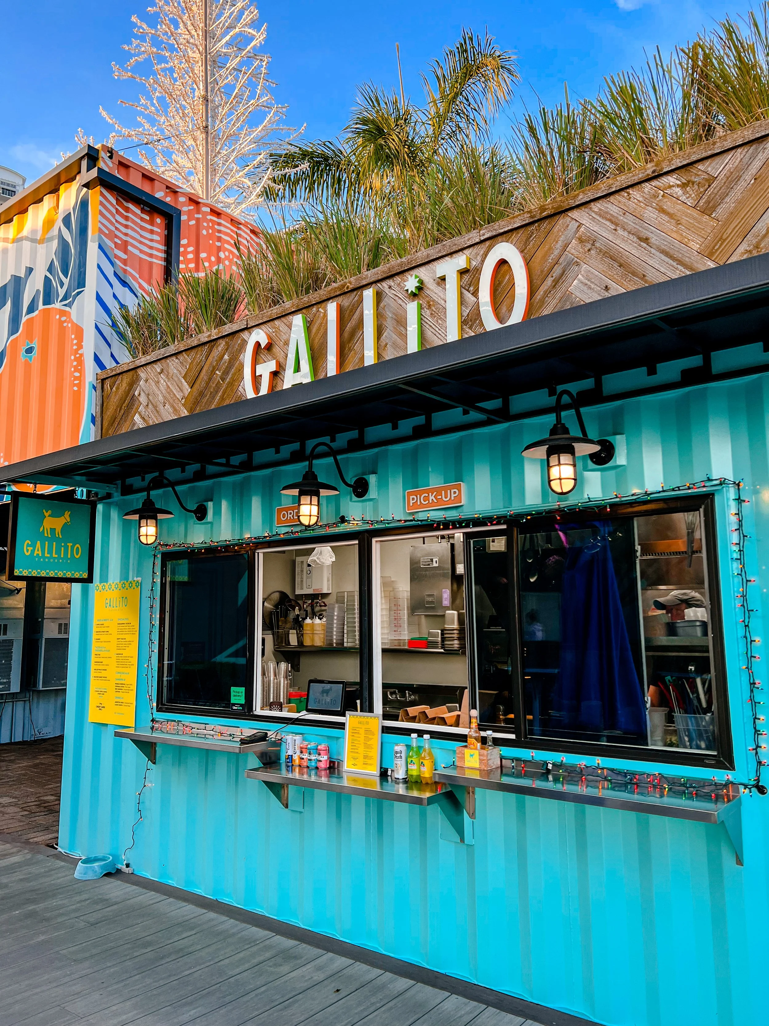 The Gallito Taqueria counter at Sparkman Wharf