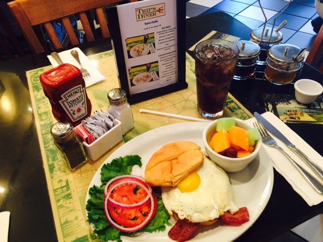 Brunch burger at Trip's Diner